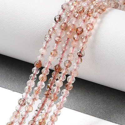Natural Black Gold Rutilated Quartz Beads Strands G-N342-21A-01-1