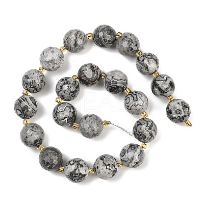 Natural Map Stone Beads Strands G-C249-A05-16mm-1