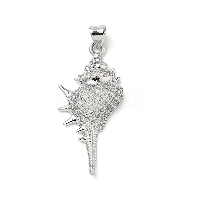Brass Micro Pave Cubic Zirconia Pendants KK-P330-01C-P-1