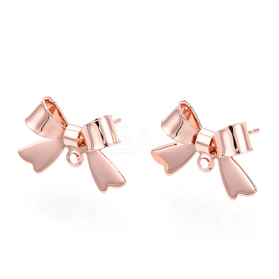 Brass Stud Earring Findings KK-S360-174RG-1