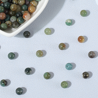 120Pcs Natural Indian Agate Beads G-PA0001-17A-1