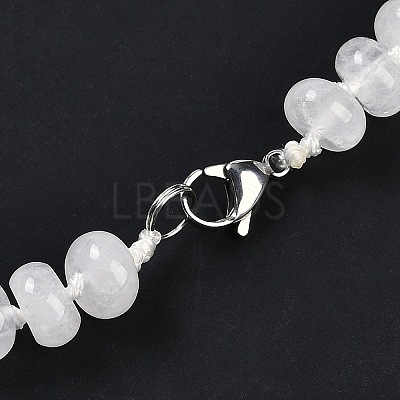 Natural Quartz Crystal Rondelle Graduated Beaded Necklaces for Women Men NJEW-K388-02E-1