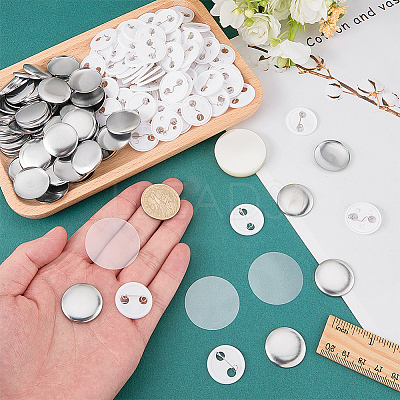 Flat Round Sublimation Blank Badge Button Parts IFIN-WH0011-79A-1