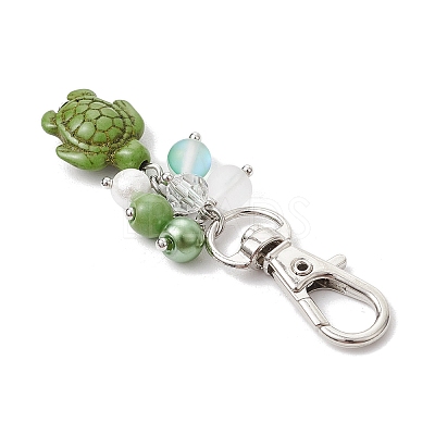 Sea Turtle Synthetic Turquoise Pendants Decoration HJEW-JM03009-02-1