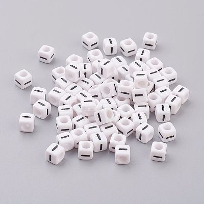 50g Opaque Acrylic Horizontal Hole Letter Beads SACR-TA0001-19J-1