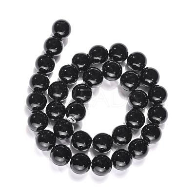 Synthetic Black Stone Beads Strands X-GSR12mmC044-1