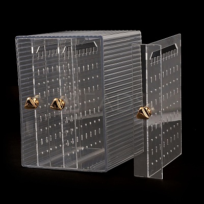 Rectangle Transparent Plastic Earrings Presentation Box ODIS-O002-01B-1