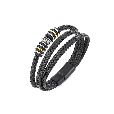 Imitation Leather Cord Multi-strand Bracelets for Men PW-WGD2A27-03-1