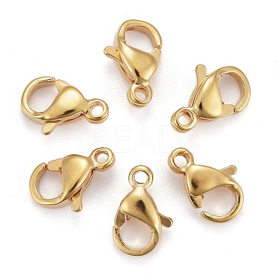 Ion Plating(IP) 304 Stainless Steel Lobster Claw Clasps STAS-H352-01B-G-01-1
