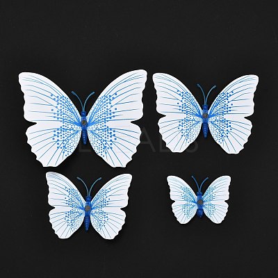 PVC Plastic Artificial 3D Butterfly Decorations DIY-I072-02B-1