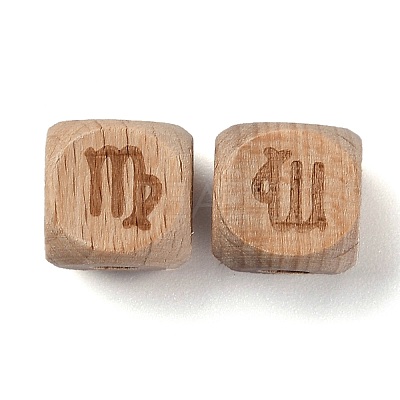 Natural Wood Constellation Beads WOOD-M002-06-1