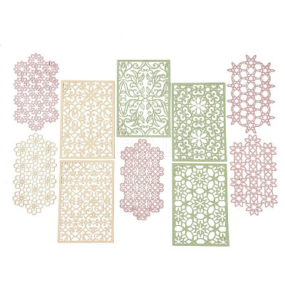 10Pcs 10 Styles Vintage Lace Cut Scrapbook Paper Pads DIY-G118-04C-1