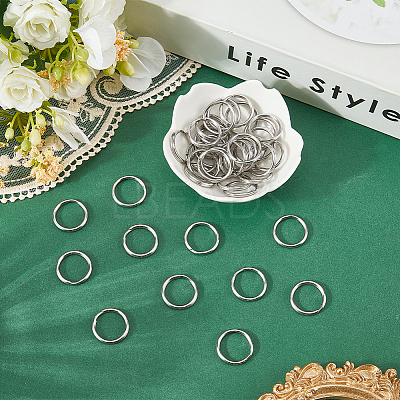40Pcs 304 Stainless Steel Split Key Rings STAS-CY0001-01B-P-1