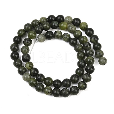 Natural Chinese Jade Beads Strands G-F363-6mm-1