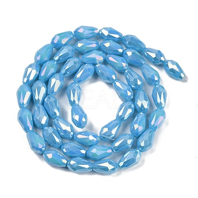 Opaque Solid Color Electroplate Glass Beads Strands EGLA-N013-P10mm-B10-1