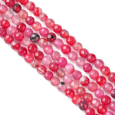 Natural Crackle Agate Bead Strands G-R344-4mm-55-1