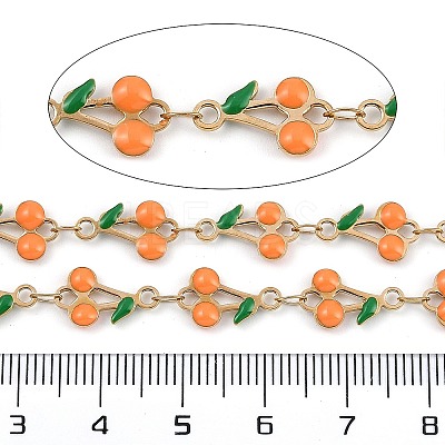 Ion Plating(IP) 304 Stainless Steel Enamel Cherry Link Chains CHS-Z003-01G-01-1