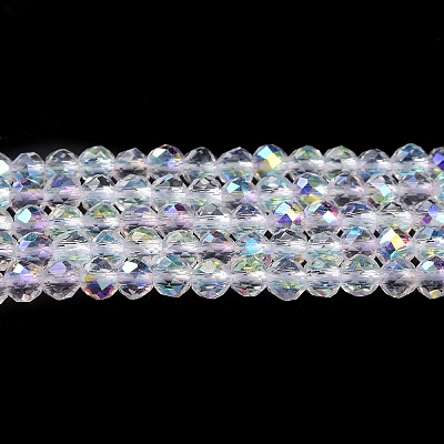 Electroplate Glass Beads Strands GLAA-H021-01B-AB01-1