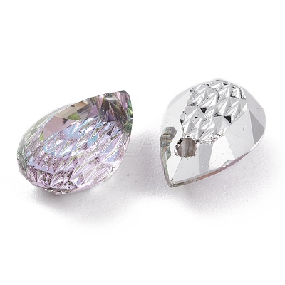 Embossed Glass Rhinestone Pendants GLAA-J101-05A-001VL-1