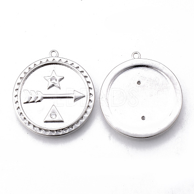 Brass Micro Pave Clear Cubic Zirconia Pendants KK-N232-154-NF-1