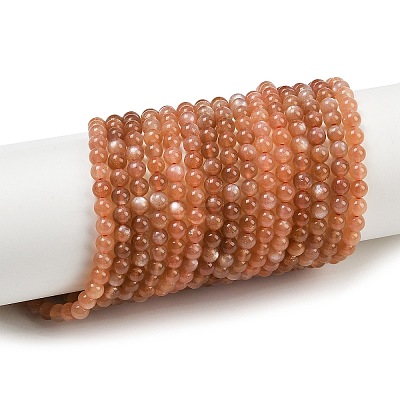 Natural Sunstone Beads Strands G-G066-4mm-1