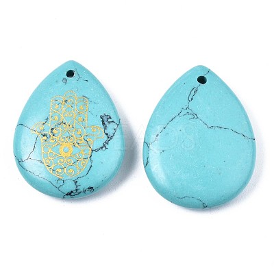 Synthetic Turquoise Pendants G-T122-73H-1