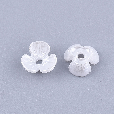 Resin Imitation Pearl Bead Caps X-RESI-T040-007A-1