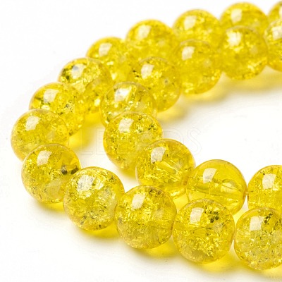 Spray Painted Crackle Glass Beads Strands CCG-Q001-8mm-10-1