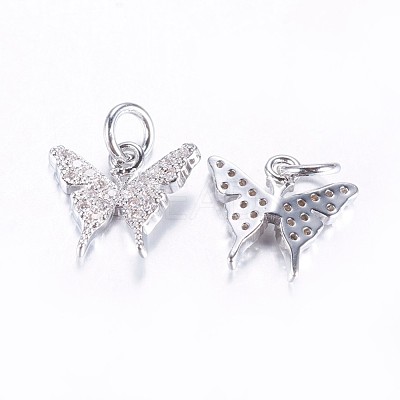 Long-Lasting Plated Brass Micro Pave Cubic Zirconia Charms X-ZIRC-F069-32P-1