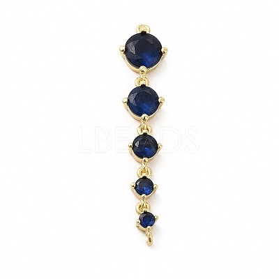 Rack Plating Brass Pave Cubic Zirconia Connector Charms KK-G458-02G-04-1