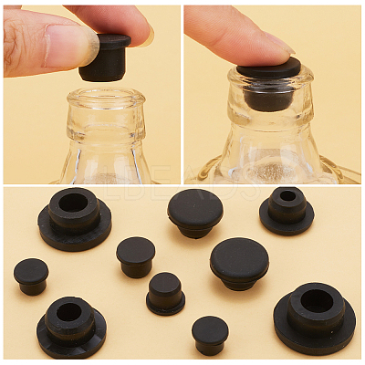 20Pcs 5 Style Silicone Hole Plugs AJEW-GF0008-06B-1
