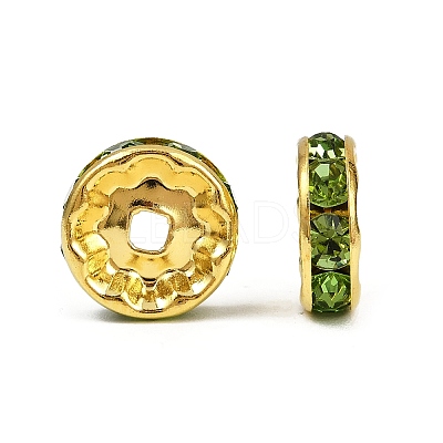 Brass Grade A Rhinestone Spacer Beads RSB039NF-10G-1