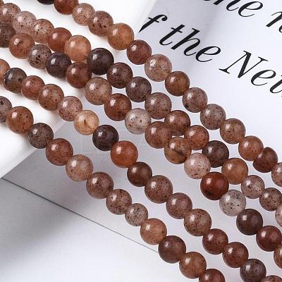 Natural Purple Aventurine Round Bead Strands G-E334-4mm-21-1