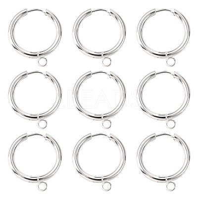 201 Stainless Steel Huggie Hoop Earring Findings STAS-P283-01H-S-1