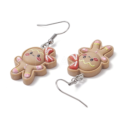 Resin Pendants & 304 Stainless Steel Dangle Earrings for Women EJEW-JE06234-02-1