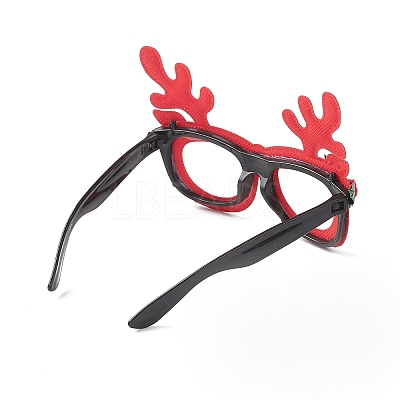 Christmas Plastic & Non-woven Fabric Glitter Glasses Frames AJEW-E053-01E-1