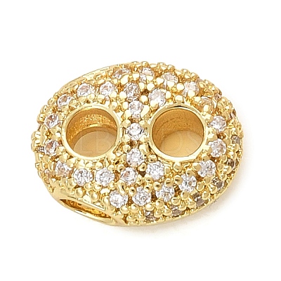 Brass Micro Pave Clear Cubic Zirconia Beads CU-CBAF1EE-01G-1