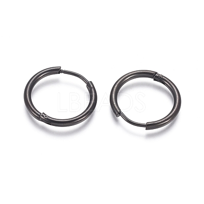 304 Stainless Steel Huggie Hoop Earrings EJEW-F111A-19mm-B-1