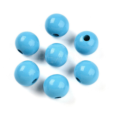 Painted Natural Wood Beads WOOD-A018-16mm-03-1