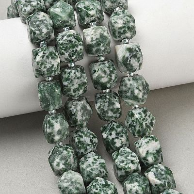 Natural Green Spot Jasper Beads Strands GG-CBAF8A8-A01-01-1