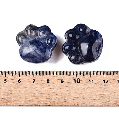 Natural Sodalite Cat Paw Print Figurines DJEW-N003-03C-1