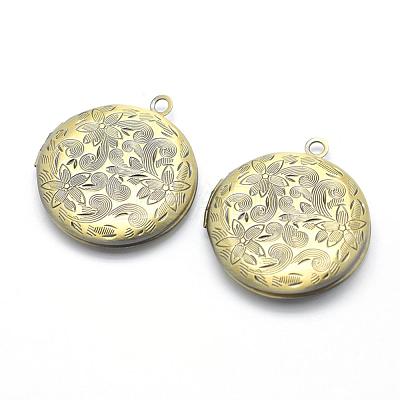 Brass Locket Pendants KK-F717-41AB-NR-1