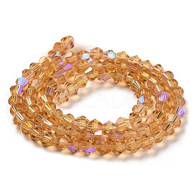 Transparent Electroplate Glass Beads Strands GLAA-F029-3mm-D18-1