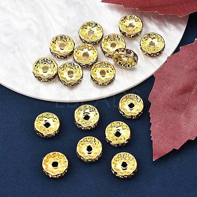 Brass Grade A Rhinestone Spacer Beads RSB039NF-05G-1
