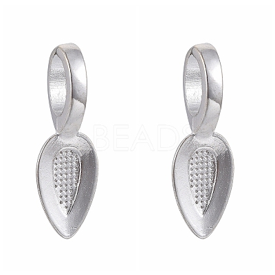 Tibetan Style Alloy Glue-on Flat Pad Bails X-TIBEP-AB3348Y-S-1