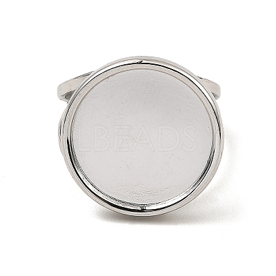 Non-Tarnish 304 Stainless Steel Open Cuff Pad Ring Settings X-RJEW-Z018-41P-1