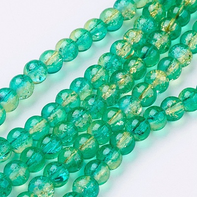 Spray Painted Crackle Glass Beads Strands CCG-Q002-6mm-07-1