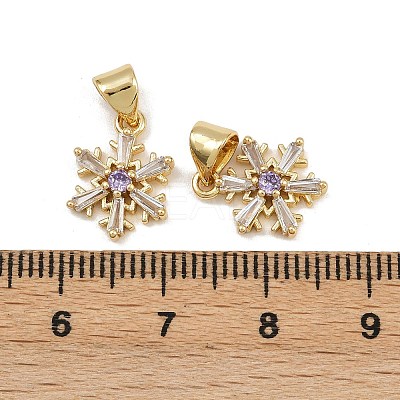Brass Micro Pave Cubic Zirconia Charms KK-C132-11G-1