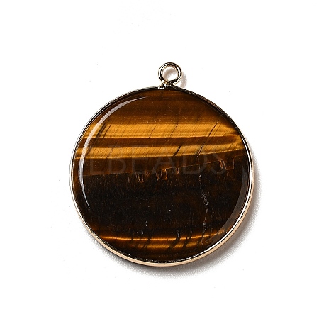 Natural Tiger Eye Pendants G-A213-01G-09-1