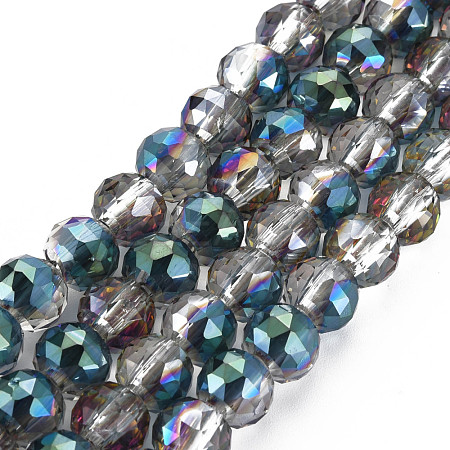 Electroplate Transparent Glass Beads Strands EGLA-T008-23-A01-1